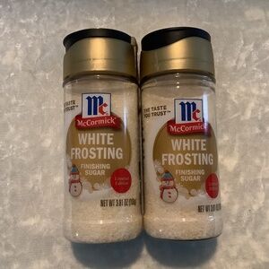 2 McCormick White Frosting Finishing Sugars